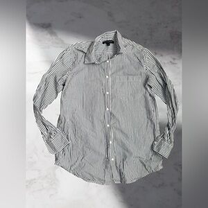 Banana Republic Classic Grey  and White Striped Women’s Shirt Size XS
